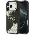 Калъф за iPhone 17 Pro - Guess - Hardcase 4G Grained Roses Big Logo (GUHCP17LPGROP4MK) - Черен
