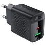 Acefast - Зарядно за стена (A78) - GaN, Бързо зареждане, USB, Type-C, PD20W, 5V/3A, Smart Chip - Черно