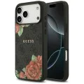 Калъф за iPhone 17 Pro Max - Guess - Hardcase 4G с принт на цветя MagSafe (GUHMP17XP4ROPEMCK) - Черен