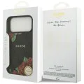 Калъф за iPhone 17 Pro Max - Guess - Hardcase 4G с принт на цветя MagSafe (GUHMP17XP4ROPEMCK) - Черен