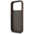 Калъф за iPhone 17 Pro - Guess - Hardcase 4G Triangle Logo MagSafe с перлена каишка (GUHMP17LP4TSDPPSW) - Кафяв