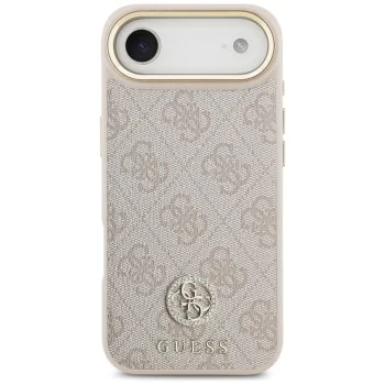 Калъф за iPhone 17 Air - Guess - Hardcase 4G Strass Logo & Big Strap (GUHMP17MP4G4DCSP) - Розов