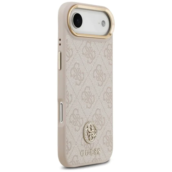 Калъф за iPhone 17 Air - Guess - Hardcase 4G Strass Logo & Big Strap (GUHMP17MP4G4DCSP) - Розов