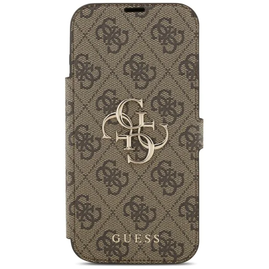 Калъф за iPhone 17 Pro Max - Guess - Book 4G Metal Logo (GUBKP17X4GMGBR) - Кафяв
