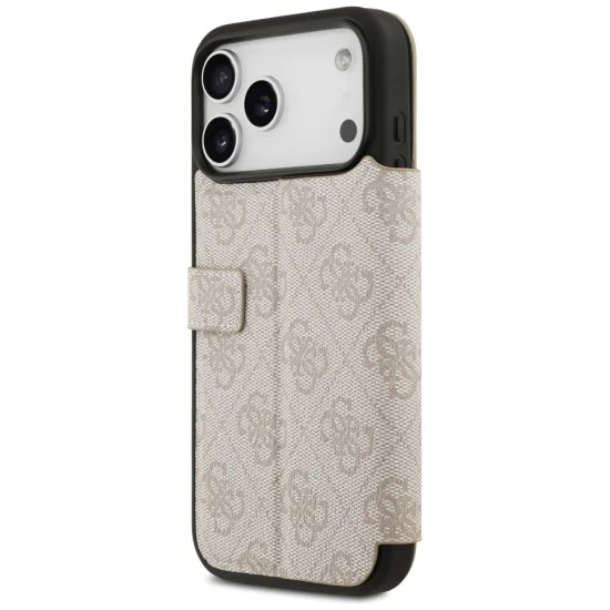 Калъф за iPhone 17 Pro Max - Guess - Book 4G Metal Logo (GUBKP17X4GMGPI) - Розов