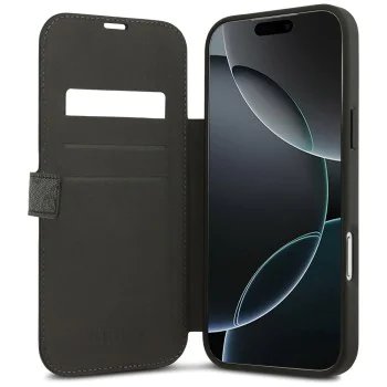 Калъф за iPhone 17 Pro Max - Guess - Book 4G Metal Logo (GUBKP17X4GMGGR) - Черен