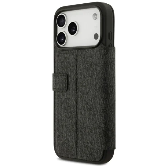 Калъф за iPhone 17 Pro Max - Guess - Book 4G Metal Logo (GUBKP17X4GMGGR) - Черен