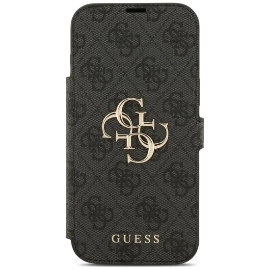 Калъф за iPhone 17 Pro Max - Guess - Book 4G Metal Logo (GUBKP17X4GMGGR) - Черен