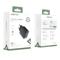 Acefast - Зарядно за стена (A1) - Бързо зареждане, Type-C, PD20W, QC 3.0, 5V/2.4A, Smart Chip, V0 противопожарна защита - Черно