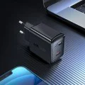 Acefast - Зарядно за стена (A1) - Бързо зареждане, Type-C, PD20W, QC 3.0, 5V/2.4A, Smart Chip, V0 противопожарна защита - Черно