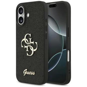Калъф за iPhone 17 - Guess - Fixed Glitter Big 4G (GUHCP17SHG4SGK) - Черен