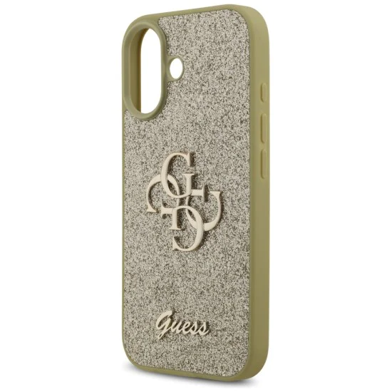 Калъф за iPhone 17 - Guess - Fixed Glitter Big 4G (GUHCP17SHG4SGD) - Златист