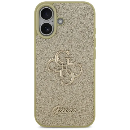 Калъф за iPhone 17 - Guess - Fixed Glitter Big 4G (GUHCP17SHG4SGD) - Златист