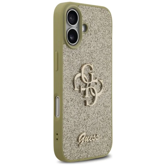 Калъф за iPhone 17 - Guess - Fixed Glitter Big 4G (GUHCP17SHG4SGD) - Златист