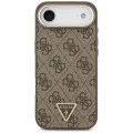 Калъф за iPhone 17 Air - Guess - Hardcase 4G Triangle Logo (GUHMP17MP4GTDGMW) - Кафяв