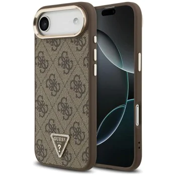 Калъф за iPhone 17 Air - Guess - Hardcase 4G Triangle Logo (GUHMP17MP4GTDGMW) - Кафяв