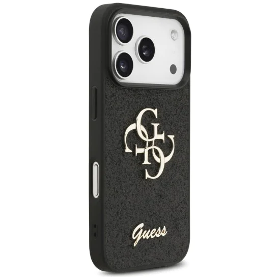 Калъф за iPhone 17 Pro - Guess - Fixed Glitter Big 4G (GUHCP17LHG4SGK) - Черен