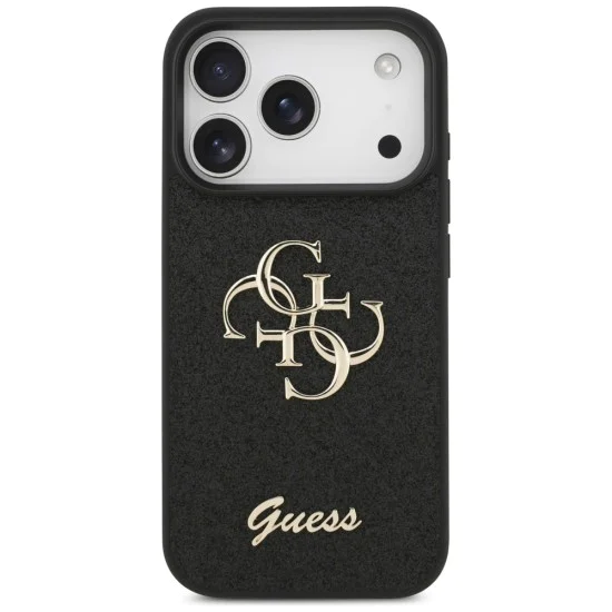 Калъф за iPhone 17 Pro - Guess - Fixed Glitter Big 4G (GUHCP17LHG4SGK) - Черен