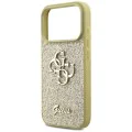 Калъф за iPhone 17 Pro - Guess - Fixed Glitter Big 4G (GUHCP17LHG4SGD) - Златист