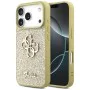 Калъф за iPhone 17 Pro - Guess - Fixed Glitter Big 4G (GUHCP17LHG4SGD) - Златист