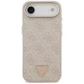 Калъф за iPhone 17 Air - Guess - Hardcase 4G Triangle Logo MagSafe (GUHMP17MP4GTDGMP) - Розов