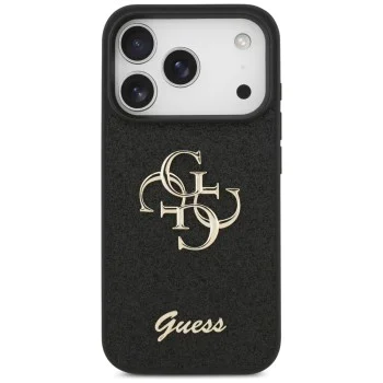 Калъф за iPhone 17 Pro Max - Guess - Fixed Glitter Big 4G (GUHCP17XHG4SGK) - Черен