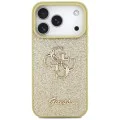 Калъф за iPhone 17 Pro Max - Guess - Fixed Glitter Big 4G (GUHCP17XHG4SGD) - Златист