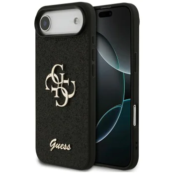 Калъф за iPhone 17 Air - Guess - Fixed Glitter Big 4G (GUHCP17MHG4SGK) - Черен
