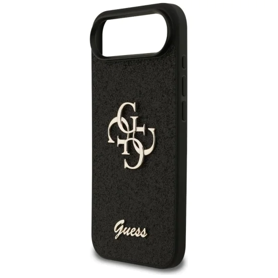 Калъф за iPhone 17 Air - Guess - Fixed Glitter Big 4G (GUHCP17MHG4SGK) - Черен