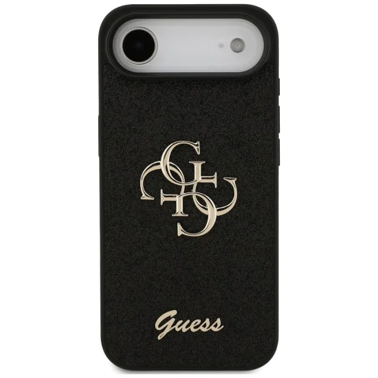 Калъф за iPhone 17 Air - Guess - Fixed Glitter Big 4G (GUHCP17MHG4SGK) - Черен