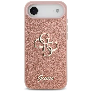Калъф за iPhone 17 Air - Guess - Fixed Glitter Big 4G (GUHCP17MHG4SGP) - Розов