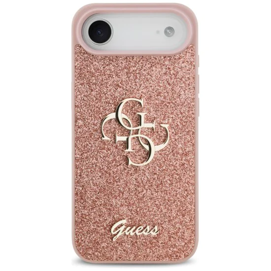 Калъф за iPhone 17 Air - Guess - Fixed Glitter Big 4G (GUHCP17MHG4SGP) - Розов