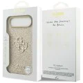 Калъф за iPhone 17 Air - Guess - Fixed Glitter Big 4G (GUHCP17MHG4SGD) - Златист