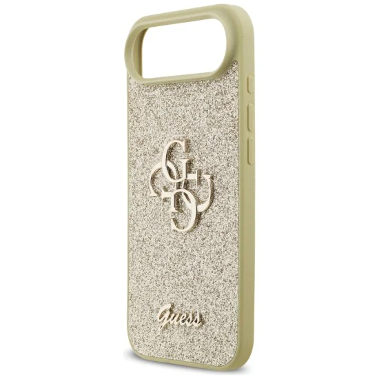 Калъф за iPhone 17 Air - Guess - Fixed Glitter Big 4G (GUHCP17MHG4SGD) - Златист