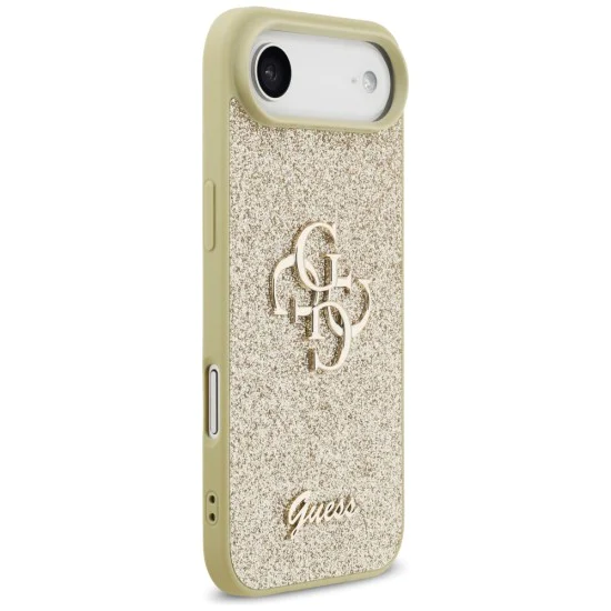 Калъф за iPhone 17 Air - Guess - Fixed Glitter Big 4G (GUHCP17MHG4SGD) - Златист