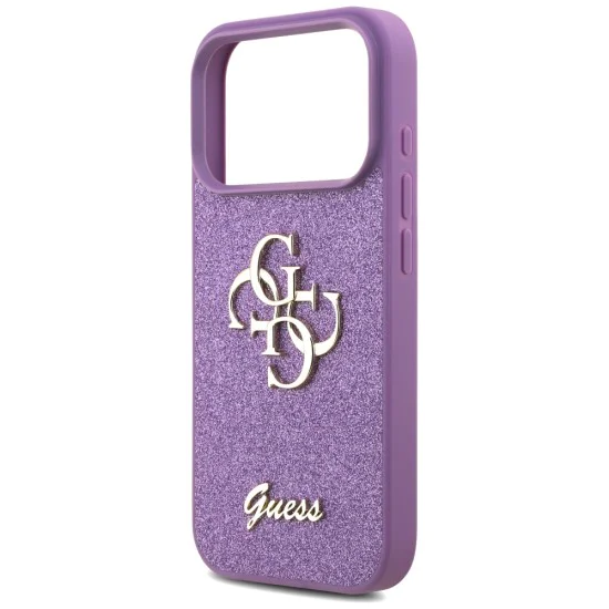 Калъф за iPhone 17 Pro - Guess - Fixed Glitter Big 4G (GUHCP17LHG4SGL) - Люляк - Лилав