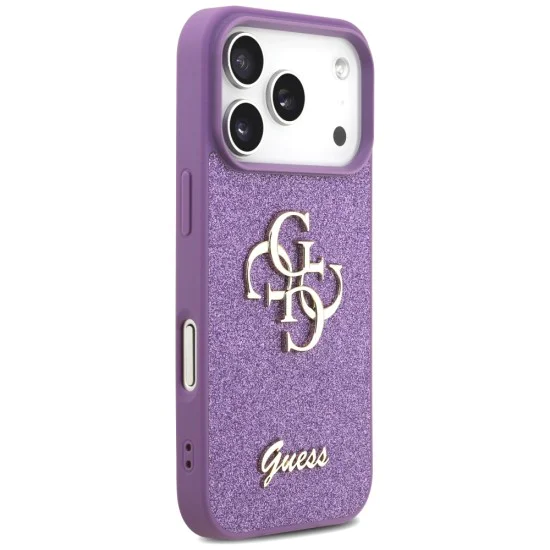 Калъф за iPhone 17 Pro Max - Guess - Fixed Glitter Big 4G (GUHCP17XHG4SGL) - Люляк - Лилав