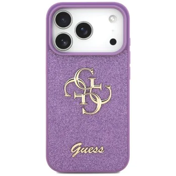 Калъф за iPhone 17 Pro Max - Guess - Fixed Glitter Big 4G (GUHCP17XHG4SGL) - Люляк - Лилав