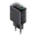 Acefast - Зарядно за стена (A98) - GaN, Бързо зареждане, USB, Type-C, 30W, 5V/3A, Smart Chip - Черно