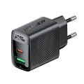 Acefast - Зарядно за стена (A98) - GaN, Бързо зареждане, USB, Type-C, 30W, 5V/3A, Smart Chip - Черно