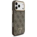 Калъф за iPhone 17 Pro - Guess - Hardcase 4G Triangle Logo MagSafe (GUHMP17LP4GTDGMW) - Кафяв
