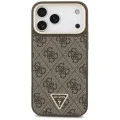 Калъф за iPhone 17 Pro - Guess - Hardcase 4G Triangle Logo MagSafe (GUHMP17LP4GTDGMW) - Кафяв