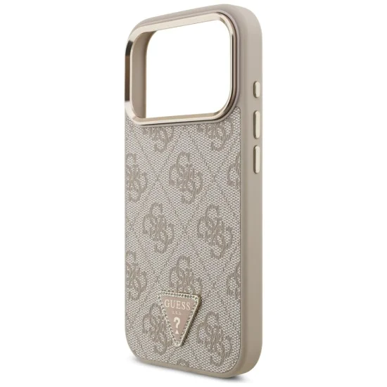Калъф за iPhone 17 Pro - Guess - Hardcase 4G Triangle Logo MagSafe (GUHMP17LP4GTDGMP) - Розов