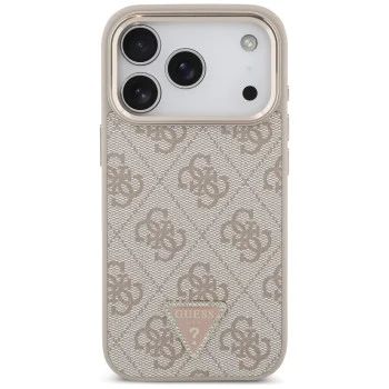 Калъф за iPhone 17 Pro - Guess - Hardcase 4G Triangle Logo MagSafe (GUHMP17LP4GTDGMP) - Розов