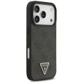 Калъф за iPhone 17 Pro - Guess - Кожен 4G Triangle Strass MagSafe (GUHMP17LP4TDPLK) - Черен