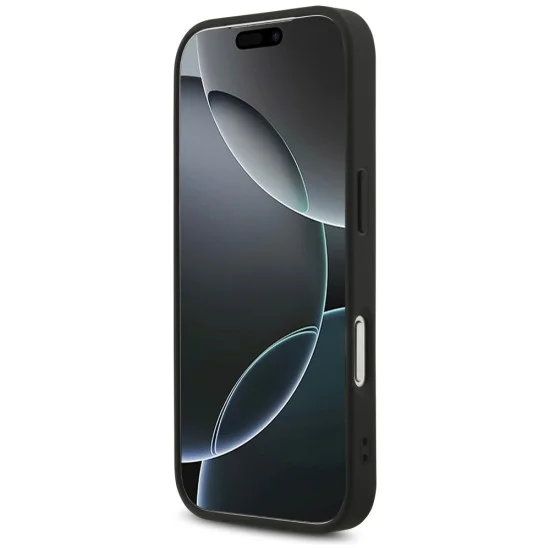 Калъф за iPhone 17 Pro - Guess - Кожен 4G Triangle Strass MagSafe (GUHMP17LP4TDPLK) - Черен