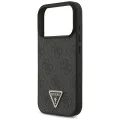 Калъф за iPhone 17 Pro - Guess - Кожен 4G Triangle Strass MagSafe (GUHMP17LP4TDPLK) - Черен