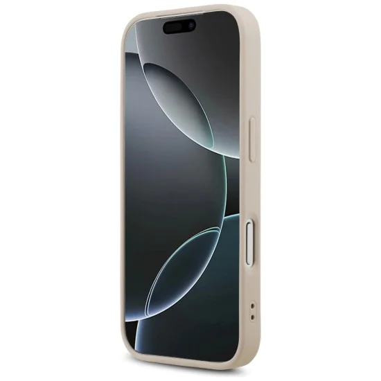 Калъф за iPhone 17 Pro - Guess - Кожен 4G Triangle Strass MagSafe (GUHMP17LP4TDPLP) - Розов