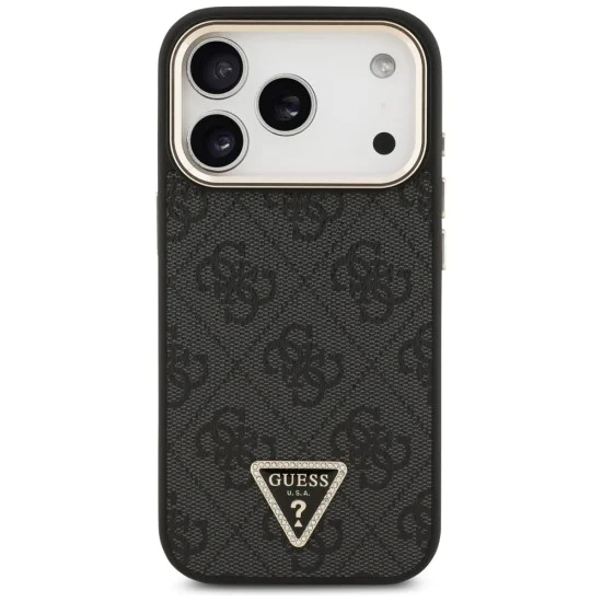 Калъф за iPhone 17 Pro Max - Guess - Hardcase 4G Triangle Logo MagSafe (GUHMP17XP4GTDGMK) - Черен
