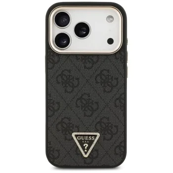 Калъф за iPhone 17 Pro - Guess - Hardcase 4G Triangle Logo MagSafe (GUHMP17LP4GTDGMK) - Черен